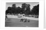 Alfa Romeo of Kenneth Evans taking the chequered flag at Crystal Palace, 1939 by Bill Brunell