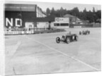 Frazer-Nash of RT Grogan leading Jack Lemon Burton's Bugatti T37, BARC meeting, Brooklands, 1933 by Bill Brunell