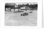 Frazer-Nash of RT Grogan leading Jack Lemon Burton's Bugatti T37, BARC meeting, Brooklands, 1933 by Bill Brunell