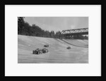 Singers of TW Fassett and Alf Langley and an MG racing at a MCC meeting, Brooklands, Surrey, 1933 by Bill Brunell