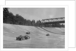 Singers of TW Fassett and Alf Langley and an MG racing at a MCC meeting, Brooklands, Surrey, 1933 by Bill Brunell