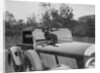 Dachshund sitting on the bonnet of Charles Mortimer's Bentley, c1930s by Bill Brunell