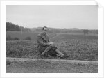 British racing driver Charles Mortimer and his pet dachshund, c1930s by Bill Brunell