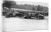 Lagonda passing R Childe's crashed Lea-Francis, BARC 6-Hour Race, Brooklands, Surrey, 1929, by Bill Brunell