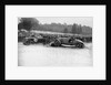 Lagonda passing R Childe's crashed Lea-Francis, BARC 6-Hour Race, Brooklands, Surrey, 1929, by Bill Brunell