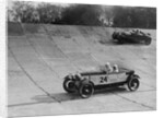 Lagonda and Alfa Romeo on the banking at the JCC Double Twelve Race, Brooklands, Surrey, 1929 by Bill Brunell