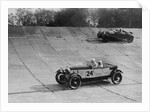 Lagonda and Alfa Romeo on the banking at the JCC Double Twelve Race, Brooklands, Surrey, 1929 by Bill Brunell