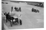 Studebaker and two OMs at the JCC Double Twelve Race, Brooklands, Surrey, 1929 by Bill Brunell