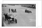 Studebaker and two OMs at the JCC Double Twelve Race, Brooklands, Surrey, 1929 by Bill Brunell