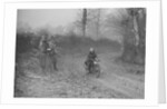 Woman riding a Royal Enfield motorcycle in the Gloucester Trial, c1930s by Bill Brunell