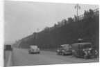 Daimler of CM Simpson and a Morris loudspeaker van on Madeira Drive, Brighton, RAC Rally, 1939 by Bill Brunell