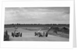 Two MGs racing at Brooklands, Surrey, c1930s by Bill Brunell