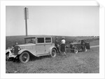 Wolseley Hornet of JW Whalley and Kitty Brunell's Bianchi saloon, B&HMC Brighton Motor Rally, 1930 by Bill Brunell