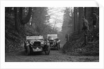 SD Marr's Tracta open sports and R Peaty's Singer open 4-seater at the JCC Half-Day Trial, 1930 by Bill Brunell