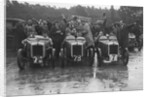 Three Austin 7 TT type Ulsters at the LCC Relay Grand Prix, Brooklands, 1931 by Bill Brunell