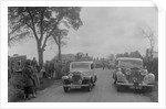 Austin sports saloon of Mrs MS Flewitt and Rolls-Royce saloon at the RSAC Scottish Rally, 1934 by Bill Brunell