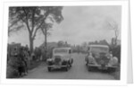 Austin sports saloon of Mrs MS Flewitt and Rolls-Royce saloon at the RSAC Scottish Rally, 1934 by Bill Brunell