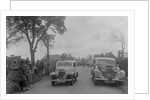 Austin sports saloon of Mrs MS Flewitt and Rolls-Royce saloon at the RSAC Scottish Rally, 1934 by Bill Brunell