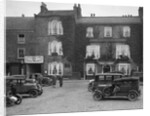 Cars parked outside the Fleece Hotel, Thirsk, Yorkshire, Ilkley & District Motor Club Trial, 1930s by Bill Brunell