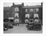 Cars parked outside the Fleece Hotel, Thirsk, Yorkshire, Ilkley & District Motor Club Trial, 1930s by Bill Brunell