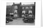 Cars parked outside the Fleece Hotel, Thirsk, Yorkshire, Ilkley & District Motor Club Trial, 1930s by Bill Brunell