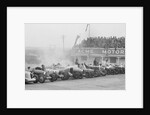 Cars at the start of a BARC race, Brooklands, 1930 by Bill Brunell
