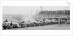 Cars at the start of a BARC race, Brooklands, 1930 by Bill Brunell