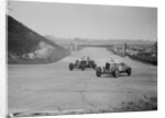 Bentley of Major H Butler and Lea-Francis Hyper racing at a BARC meeting, Brooklands, 1930 by Bill Brunell