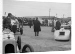 Marendaz Special of AC Hess and Bugatti Type 35 of O Bertram at a BARC meeting, Brooklands, 1930 by Bill Brunell