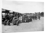 Bugatti Special 1 and Gwynne Special in the pits at a BARC meeting, Brooklands, 1933 by Bill Brunell