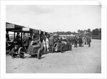 Bugatti Special 1 and Gwynne Special in the pits at a BARC meeting, Brooklands, 1933 by Bill Brunell