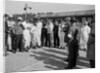 Drivers being addressed at the JCC 200 Mile Race, Brooklands, 1926 by Bill Brunell