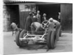 Working on Raymond Mays' Vauxhall-Villiers, c1930s by Bill Brunell
