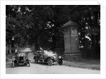 Calthorpe and Morris passing the Four Shire Stone, near Broadway, Worcestershire, c1920s by Bill Brunell