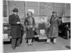 SA Crabtree and Kitty Brunell beside their Crossley cars at the RAC Rally, 1932 by Bill Brunell