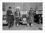 SA Crabtree and Kitty Brunell beside their Crossley cars at the RAC Rally, 1932 by Bill Brunell