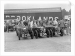 Three MG Magnas at the LCC Relay Grand Prix, Brooklands, Surrey, 1933 by Bill Brunell
