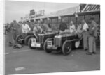 Three MG C type Midgets in the pits at the RAC TT Race, Ards Circuit, Belfast, 1932 by Bill Brunell