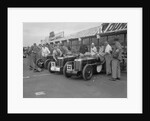 Three MG C type Midgets in the pits at the RAC TT Race, Ards Circuit, Belfast, 1932 by Bill Brunell