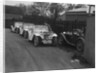 Three Singer cars and a MG PA at a motoring trial, 1930s by Bill Brunell