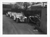 Three Singer cars and a MG PA at a motoring trial, 1930s by Bill Brunell