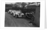 Three Singer cars and a MG PA at a motoring trial, 1930s by Bill Brunell