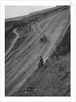 Unidentified motorcycle and sidecar, Rosedale Chimney Bank, Yorkshire, c1920-c1939 by Bill Brunell