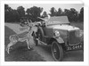 Woman in a BSA car feeding a deer in Richmond Park, Surrey, c1920s by Bill Brunell