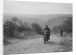 498 cc Triumph of CJ Dennis, MCC Lands End Trial, top of Beggars Roost, Exmoor, 1939 by Bill Brunell
