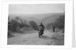 498 cc Triumph of CJ Dennis, MCC Lands End Trial, top of Beggars Roost, Exmoor, 1939 by Bill Brunell