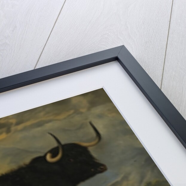 A Black Highland Bull in a Highland Landscape 1880 by E. Mitchell