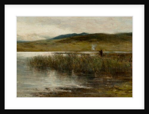 Loch Spynie with a figure wild fowling by Sir George Reid