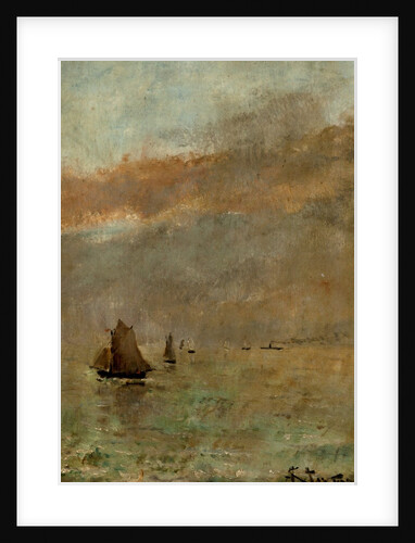 Fishing Boats at dusk by Alfred Stevens