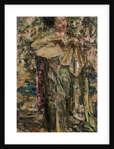 A Geisha Girl holding a fan, c.1921-25 by Edward Atkinson Hornel